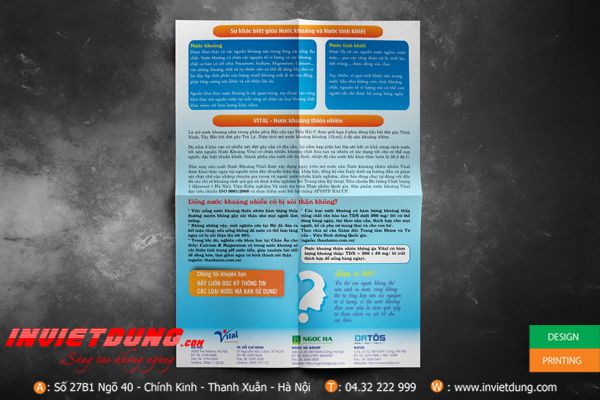 Mẫu tờ rơi nước khoáng thiên nhiên, nước uống tinh khiết